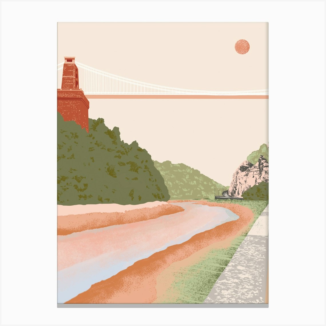 Bristol Clifton Suspension Bridge Art Print 1 Canvas Print by Inhabit Print