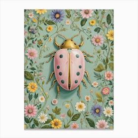 Floral Ladybug Canvas Print