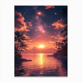 Sunset Over The Ocean 13 Canvas Print