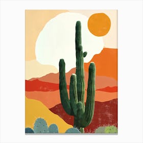 Cactus In The Desert 1 Canvas Print