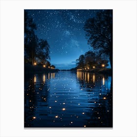 Night Sky With Starry Sky Canvas Print