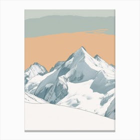 Grossglockner Austria Color Line Drawing (5) Canvas Print