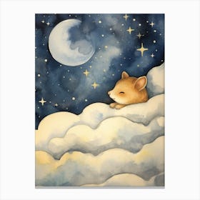 Baby Chipmunk 1 Sleeping In The Clouds Canvas Print