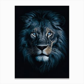 Lion With Blue Eyes Canvas Print