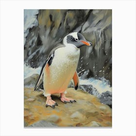Adlie Penguin Deception Island Oil Painting 3 Canvas Print