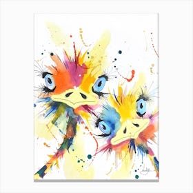 Crazy Ostrich 3 Canvas Print
