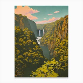 Victoria Falls National Park Zimbabwe Vintage Poster Canvas Print