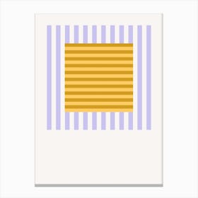 Stripes Pattern Poster Purple & Yellow Canvas Print