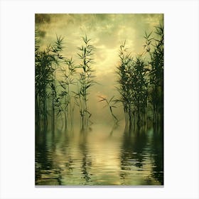 Bamboo Forest In The Mist Canvas Print