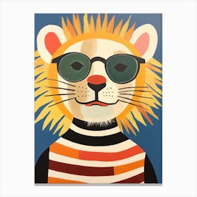 Little Lion 6 Wearing Sunglasses Canvas Print