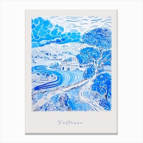 Volterra 2 Italy Blue Drawing Poster Canvas Print