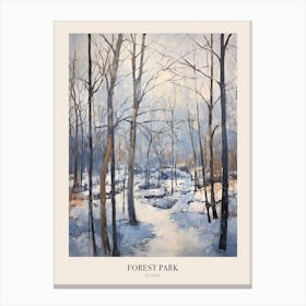 Winter City Park Poster Forest Park St Louis 3 Canvas Print