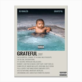 Grateful 2012 By Dj Khaled Canvas Posters Bedroom Decor 1 Canvas Print