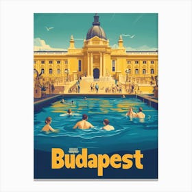 Aihrgdesign A 1970s Inspired Travel Poster For Budapest Canvas Print