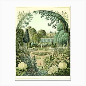 Tuileries Garden, 1, France Vintage Botanical Canvas Print