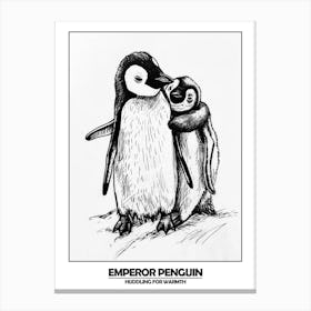 Penguin Huddling For Warmth Poster 7 Canvas Print