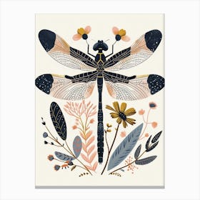 Colourful Insect Illustration Dragonfly 10 Canvas Print