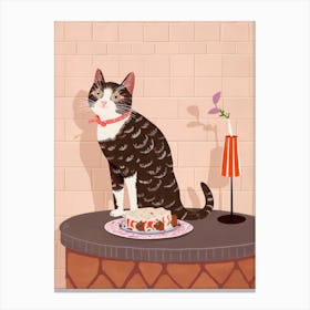 Cat And Lasagne 1 Canvas Print