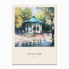 Ditan Park Beijing 2 Vintage Cezanne Inspired Poster Canvas Print