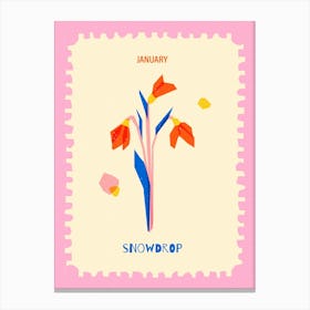 January Birthmonth Flower Snowdrop Canvas Print