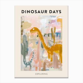 Dinosaur Exploring Poster 2 Canvas Print