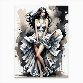 Girl In A White Dress 1 Canvas Print