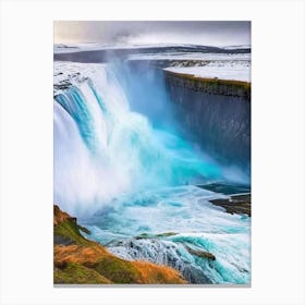 Gullfoss, Iceland Realistic Photograph (1) Canvas Print