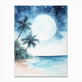 Watercolour Of White Beach   Boracay Philippines 2 Canvas Print