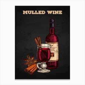 Mulled Wine — wine poster, kitchen poster 2 Canvas Print