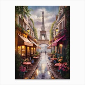 Paris In The Rain Canvas Print