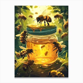 Andrena Bee Storybook Illustration 11 Canvas Print