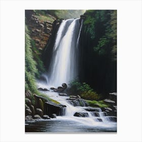 Henrhyd Falls, United Kingdom Peaceful Oil Art  Canvas Print