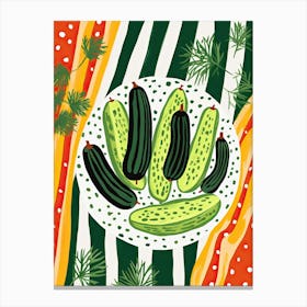 Cucumbers Summer Illustration 2 Canvas Print