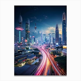 Bangkok Cityscape Of The Future Skyline Punctuated By Towering Skyscrapers Where Technology Gracef (5) Canvas Print