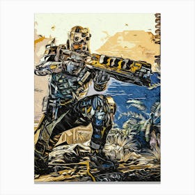 Shoot Army Videogame Canvas Print