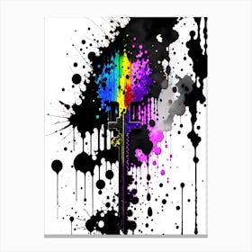 Rainbow Paint Splatter Canvas Print