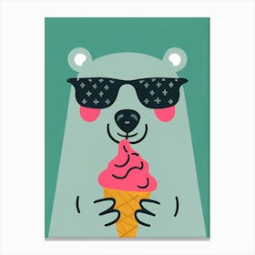 Bear Eating Ice Cream 1 Canvas Print