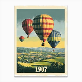 Aihrgdesign A Vintage Travel Poster Of A 1907 Hot Air Balloon 2e28e4d0 A20e 4e7f A45c Be4fb09218ff 3 Canvas Print