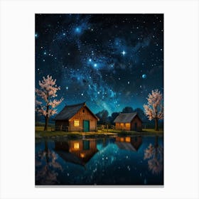 Night Sky With Starry Sky Canvas Print