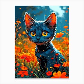 Feline Cat Creative Artwork Illustration 21 Canvas Print