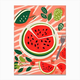 Watermelon Fruit Summer Illustration 2 Canvas Print