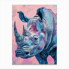 Watercolour Rhino 1 Canvas Print