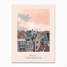 Mornings In Amsterdam Rooftops Morning Skyline 3 Canvas Print