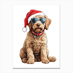 Christmas Labradoodle Dog Canvas Print