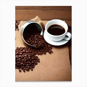 Coffee And Coffee Beans 4 Canvas Print