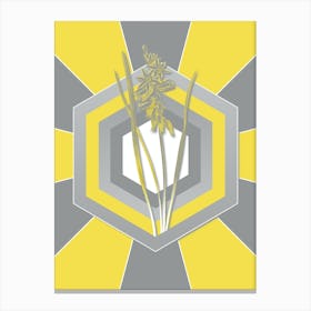Vintage Drooping Star of Bethlehem Botanical Geometric Art in Yellow and Gray n.351 Canvas Print