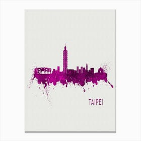 Taipei Taiwan City Purple Canvas Print