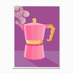 Pink Coffee Pot Canvas Print