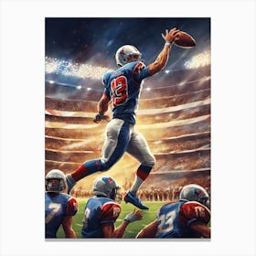 Football Player Catching The Ball Canvas Print