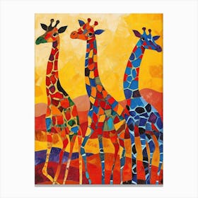 Geometric Warm Tone Giraffes 2 Canvas Print